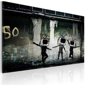 Obraz - Televizní hlavy tančí (Banksy) 60x40