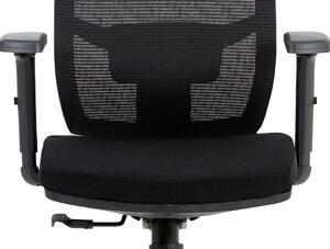 Kancelářská židle, KA-B1083 BK synchronní mech., černá látka, kovový kříž