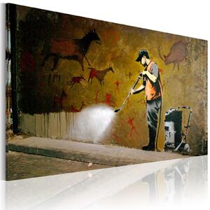 Obraz - Čištění jeskyně Lascaux (Banksy) 60x40