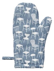 Kuchyňská chňapka rukavice Chairs blue, Klippan Švédsko Rukavice
