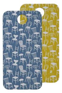 Prkénko na krájení Chairs yellow blue 40x20, Klippan Švédsko