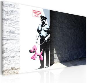 Obraz - Policejní strážník a pes s růžovým balónkem (Banksy) 60x40