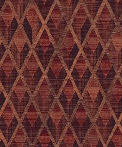 Geometrická vliesová tapeta na zeď, vínovo-bronzová, CAB504, The Texture Book, Masureel