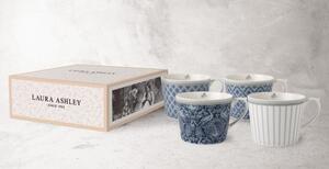 Sada porcelánových hrnků TC Blue Stripe 300ml 4-set box, Laura Ashley UK