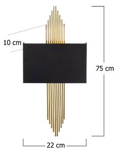 Designová nástěnná lampa Daishiro II černá / zlatá