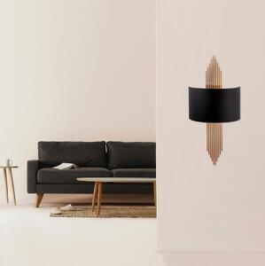 Designová nástěnná lampa Daishiro černá / měděná