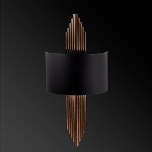 Designová nástěnná lampa Daishiro černá / měděná