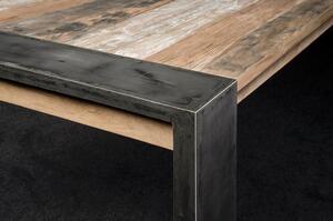 Luxusní industriální konferenční stolek ze starého teaku a kovu MHDPF0018