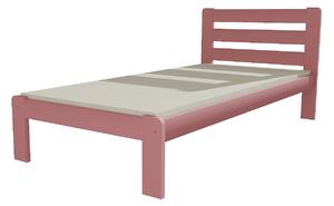 Dřevěná postel VMK 1A 90x200 borovice masiv - růžová