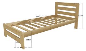 Vomaks unit, s.r.o. Jednolůžková postel VMK001B Povrchová úprava: surové dřevo, Rozměr: 80 x 200 cm