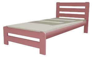 Dřevěná postel VMK 1B 90x200 borovice masiv - růžová