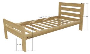 Vomaks unit, s.r.o. Jednolůžková postel VMK001C Povrchová úprava: surové dřevo, Rozměr: 90 x 200 cm