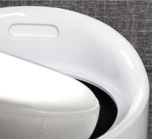 Taburetka s bílým sedákem v jednoduchém designu bílá DALILA