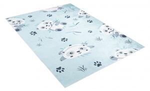 Makro Abra Dětský kusový koberec vhodný k praní BAMBINO 36460 Medvídci Koala protiskluzový modrý krémový Rozměr: 140x200 cm