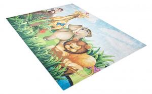 Makro Abra Dětský kusový koberec vhodný k praní BAMBINO 2650 Slon Žirafa Opice Lev vícebarevný Rozměr: 140x200 cm