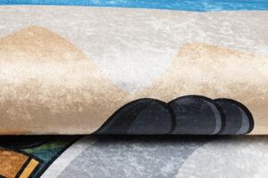 Makro Abra Dětský kusový koberec vhodný k praní BAMBINO 2330 Medvídek Ostrov Moře Loď modrý Rozměr: 140x200 cm