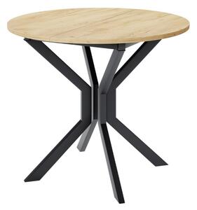 Rozkládací jídelní stůl Kirtore M 90, Barva dřeva: šedý mramor + černá Mirjan24 5903211289866