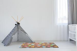 Vopi koberce Dětský kusový koberec Sovička Silk 5258 hnědý - 200x200 cm