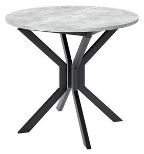 Rozkládací jídelní stůl Kirtore M 90, Barva dřeva: šedý mramor + černá Mirjan24 5903211289866
