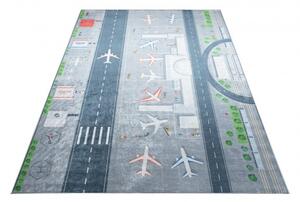 Makro Abra Dětský kusový koberec vhodný k praní BAMBINO 23681 Letiště Letadla šedý Rozměr: 160x230 cm