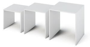 Sada tří příručních stolků 50x50cm v bílém provedení TK2139