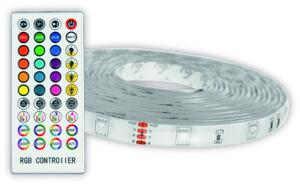 Set: LED pásek 3,2W/m, RGB, 5m s ovladačem, dálkovým ovládáním a zdrojem, barevná hudba