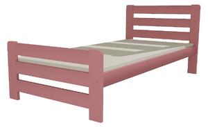 Dřevěná postel VMK 1D 90x200 borovice masiv - růžová