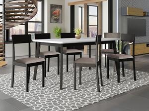 Rozkládací jídelní stůl se 6 židlemi - AL19, Barva dřeva: bílá, Potah: Paros 2 Mirjan24 5903211301360