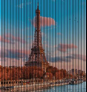 Neuhofer Designový akustický panel „Eiffelova věž“ (Eiffelturm01) Vyberte požadovaný rozměr: NR. 5: 2253 x 2400 mm (4 panely)