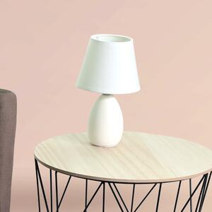 TEMPO Keramická stolní lampa, bílá, QENNY TYP 12