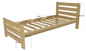 Vomaks unit, s.r.o. Jednolůžková postel VMK001D Povrchová úprava: surové dřevo, Rozměr: 90 x 200 cm