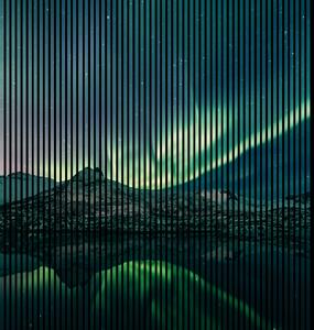 Neuhofer Designový akustický panel „Polární záře“ (Nordlichter01) Vyberte požadovaný rozměr: NR. 5: 2253 x 2400 mm (4 panely)