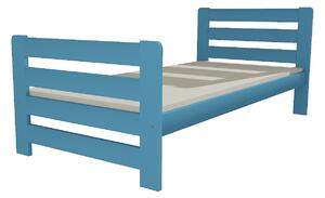 Dřevěná postel VMK 1E 90x200 borovice masiv - modrá