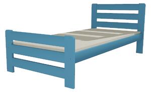 Dřevěná postel VMK 1D 90x200 borovice masiv - modrá