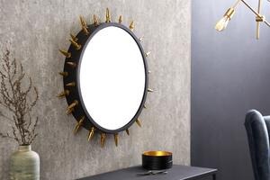 Černo-zlaté hliníkové závěsné zrcadlo Abus, 66 cm