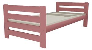 Dřevěná postel VMK 2E 90x200 borovice masiv - růžová