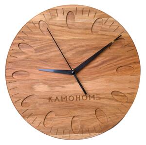 Kamohome Dřevěné nástěnné hodiny URSA Průměr hodin: 30 cm, Materiál: Dub