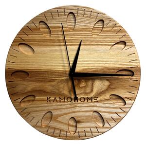 Kamohome Dřevěné nástěnné hodiny URSA Průměr hodin: 30 cm, Materiál: Jasan