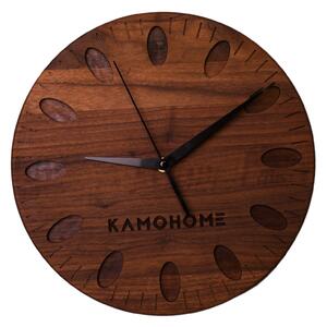 Kamohome Dřevěné nástěnné hodiny URSA Průměr hodin: 30 cm, Materiál: Ořech americký