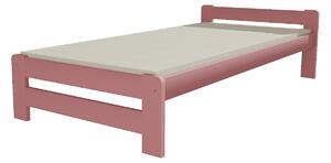 Dřevěná postel VMK 3B 90x200 borovice masiv - růžová