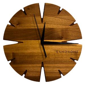 Kamohome Dřevěné nástěnné hodiny APUS Průměr hodin: 30 cm, Materiál: Ořech evropský