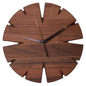Kamohome Dřevěné nástěnné hodiny APUS Průměr hodin: 30 cm, Materiál: Ořech americký