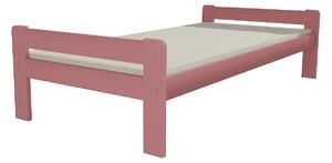 Dřevěná postel VMK 3C 90x200 borovice masiv - růžová