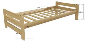 Vomaks unit, s.r.o. Jednolůžková postel VMK003D Povrchová úprava: surové dřevo, Rozměr: 80 x 200 cm