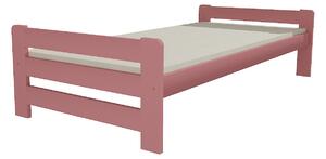 Dřevěná postel VMK 3D 90x200 borovice masiv - růžová