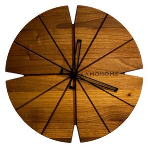 Kamohome Dřevěné nástěnné hodiny CORVUS Průměr hodin: 40 cm, Materiál: Ořech evropský