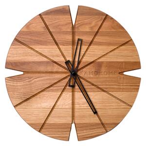 Kamohome Dřevěné nástěnné hodiny CORVUS Průměr hodin: 40 cm, Materiál: Dub