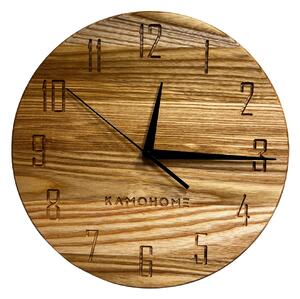 Kamohome Dřevěné hodiny na zeď LYRA Průměr hodin: 30 cm, Materiál: Jasan