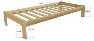 Vomaks unit, s.r.o. Jednolůžková postel VMK004A Povrchová úprava: surové dřevo, Rozměr: 80 x 200 cm