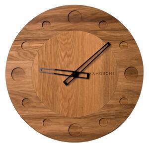 Kamohome Dřevěné nástěnné hodiny TAURUS Průměr hodin: 40 cm, Materiál: Dub